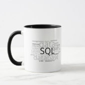 Monochrome SQL Database Word Cloud Mok (Links)