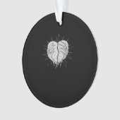 Monochrome Squelette Main Avec Coeur Classique (devant)