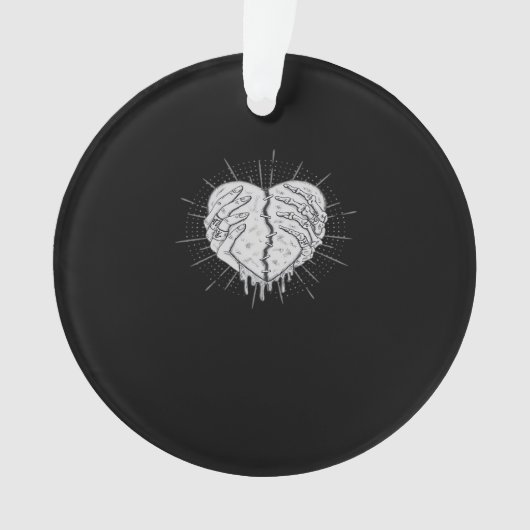 Monochrome Squelette Main Avec Coeur Classique (devant)
