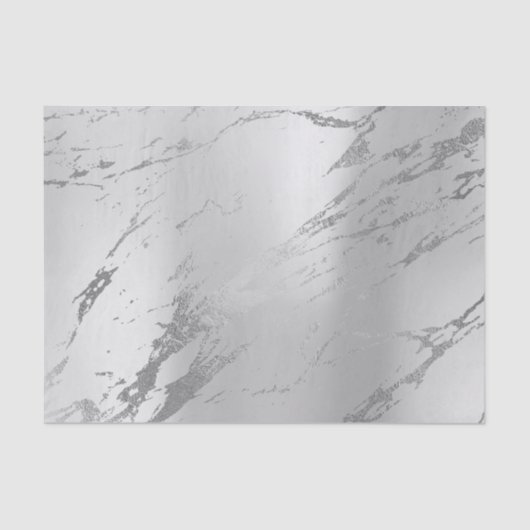 Monochrome steen Silver Grey Metallic Marble Tissuepapier (Voorkant)