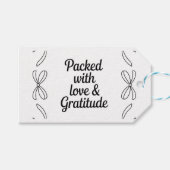 Monochrome style Packed with Love & Gratitude Cadeaulabel (Voorkant (Horizontaal))