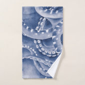 Monochrome Tentacles Bleu (Serviette à main)