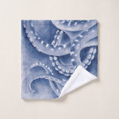 Monochrome Tentacles Bleu (Gant de toilette)