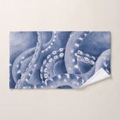 Monochrome Tentacles Bleu (Serviette à main)