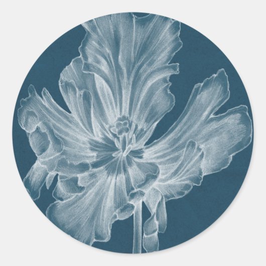Monochrome Tulip II Ronde Sticker (Voorkant)