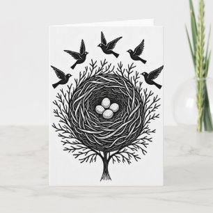 Monochrome Vaderdag Nest Kaart