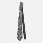 Monochrome vintage bloempatroon stropdas (Voorkant)