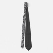 Monochrome vintage bloempatroon stropdas (Achterkant)