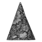 Monochrome Vintage Floral Pattern  Feesthoedjes (Rechts)