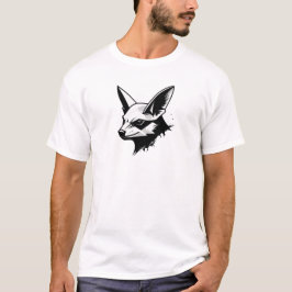monochrome vleermuiskop t-shirt