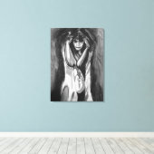 Monochrome Waterverf door Sara Motolanez Canvas Afdruk (Insitu (Houten vloer))