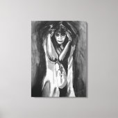 Monochrome Waterverf door Sara Motolanez Canvas Afdruk (Voorkant)