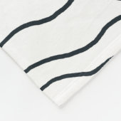 Monochrome Wave Pattern,  Modern Abstract Line Art Fleece Deken (Hoek)