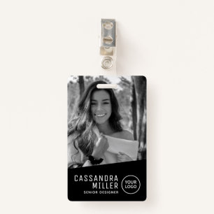 Monochrome werknemer Foto Company Logo ID Badge