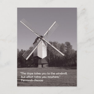 Monochrome windmolen en inspirerend prijsopgave briefkaart
