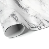 Monochrome zwarte marmertextuur cadeaupapier (Rol Hoek)