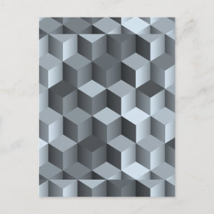Monochroom 3D-kubusontwerp Briefkaart