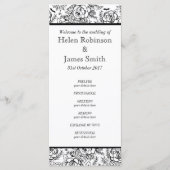 Monochroom Bloemen tattoo bruiloft programma (Voorkant)