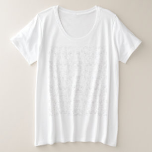 Monochroom Bloemmotief – Elegante Naadloze Kunst Grote Maat T-shirt