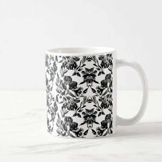 Monochroom bloemmotief Mok (Rechts)