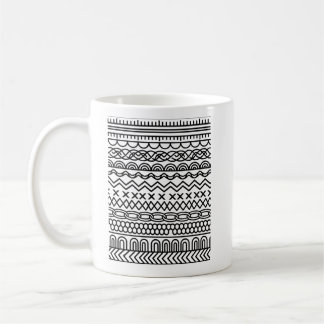 Monochroom Boho Brei Sampler | Tribal Geometrisch Koffiemok