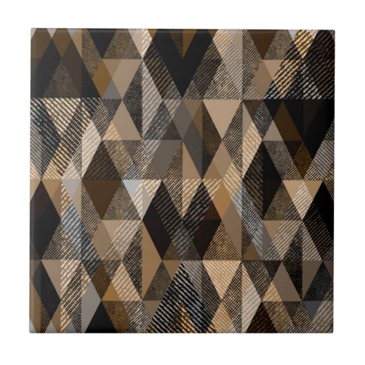 Monochroom bruin ruitvormig gestructureerd tegeltje (Voorkant)