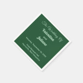 Monochroom Emerald Groen Thema Trouwpapier Servet (Hoek)