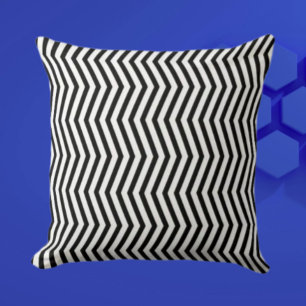 Monochroom geometrisch lijnenpatroon kussen