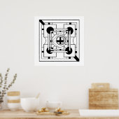 Monochroom geometrisch minimalistisch Abstract geo Poster (Keuken)