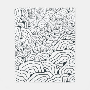 Monochroom golfpatroon, moderne abstracte lijnkuns fleece deken