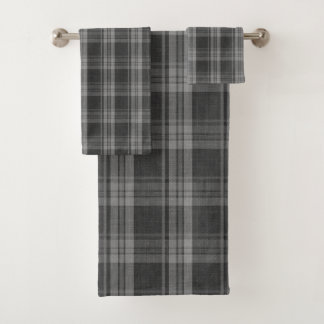 Monochroom grijs geruit bad handdoek