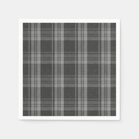 Monochroom grijs geruit servet (Voorkant)