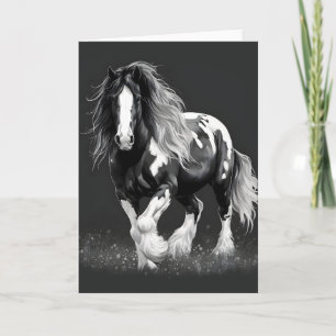 Monochroom Gypsy Cob Paard Kaart