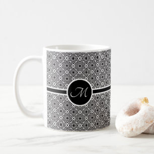 Monochroom Keltisch knooppatroon Monogram Koffiemok