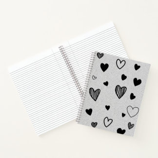 monochroom love-notitieboek notitieboek