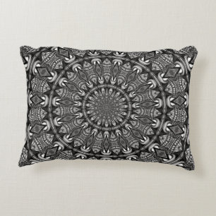 Monochroom Mandala Accent Kussen