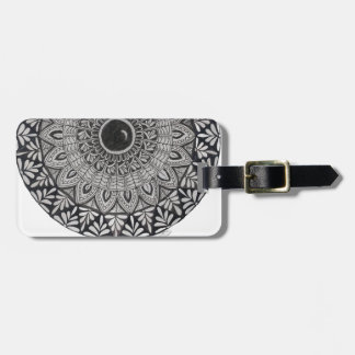 Monochroom mandala ontwerp bagage label