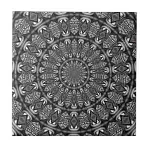 Monochroom Mandala Tegeltje