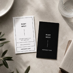 Monochroom modern minimalistisch zwart en wit visitekaartje