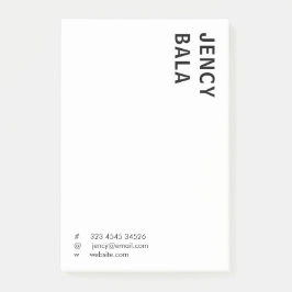 Monochroom modern minimalistisch zwart-wit ontwerp post-it® notes