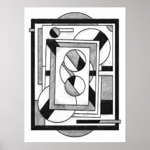 Monochroom Moderne Geometrische Abstractie Poster
