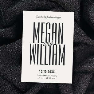 Monochroom moderne minimalistische bruiloft save the date