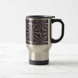 Monochroom, naadloos geometrisch patroon reisbeker