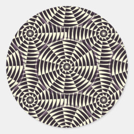 Monochroom, naadloos geometrisch patroon ronde sticker