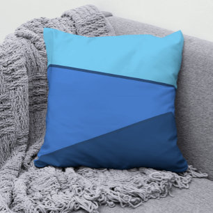 Monochroom Navy Blue Blauwgroen modern kleurenblok Kussen
