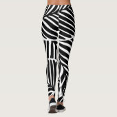 Monochroom Oerwoud geometrisch naadloos patroon Leggings (Achterkant)