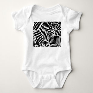 Monochroom Oerwoud geometrisch naadloos patroon Romper