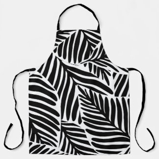 Monochroom Oerwoud geometrisch naadloos patroon Schort
