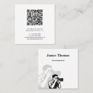 Monochroom QR Code Fotografie Visitekaartje