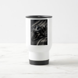 Monochroom Racing Superbike Mozaïek Kunstmok Reisbeker
